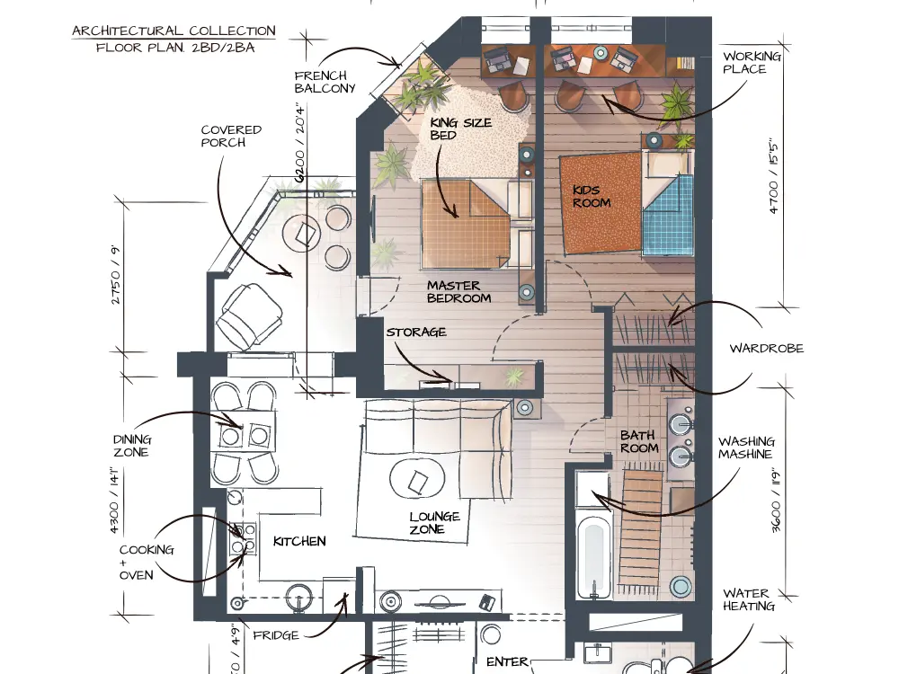 custom home design sketch