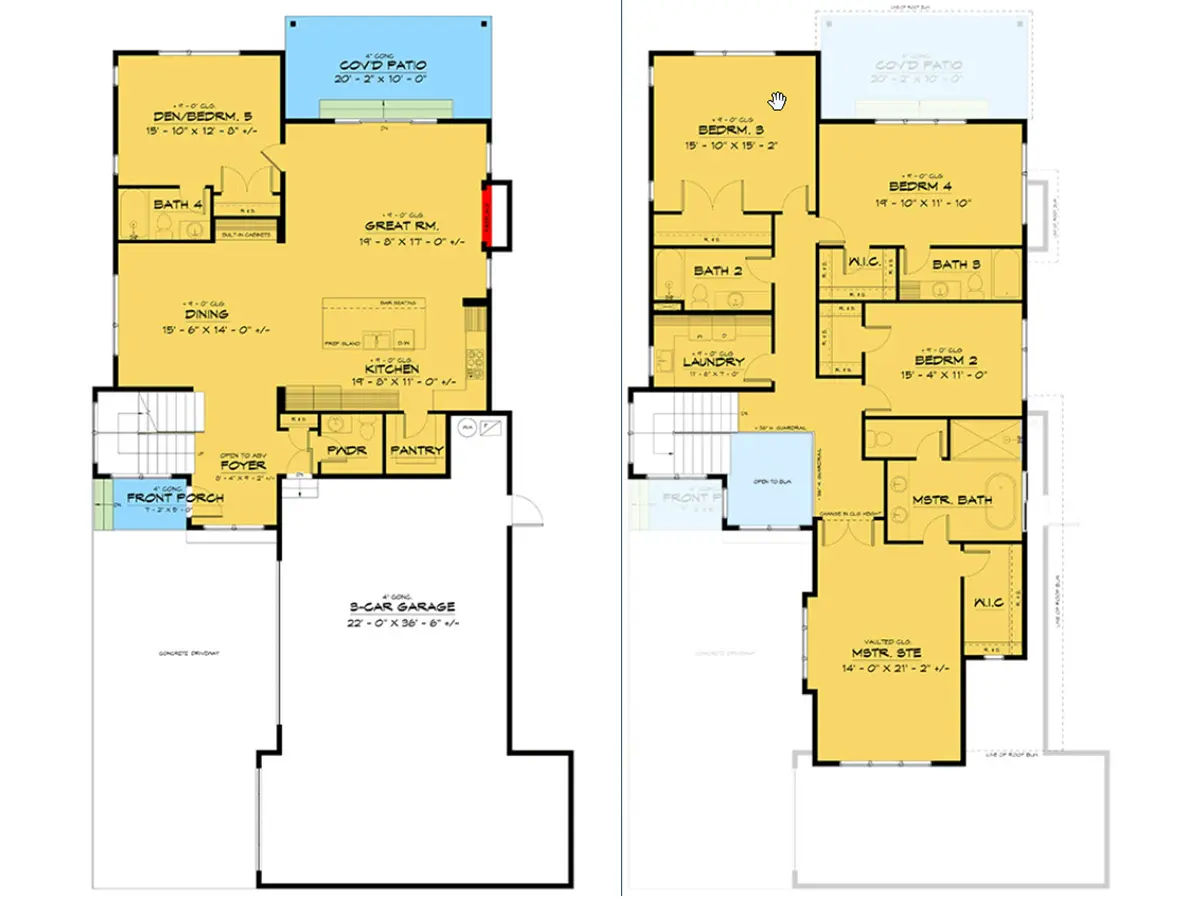 full home building plan for 5 bed family mansion