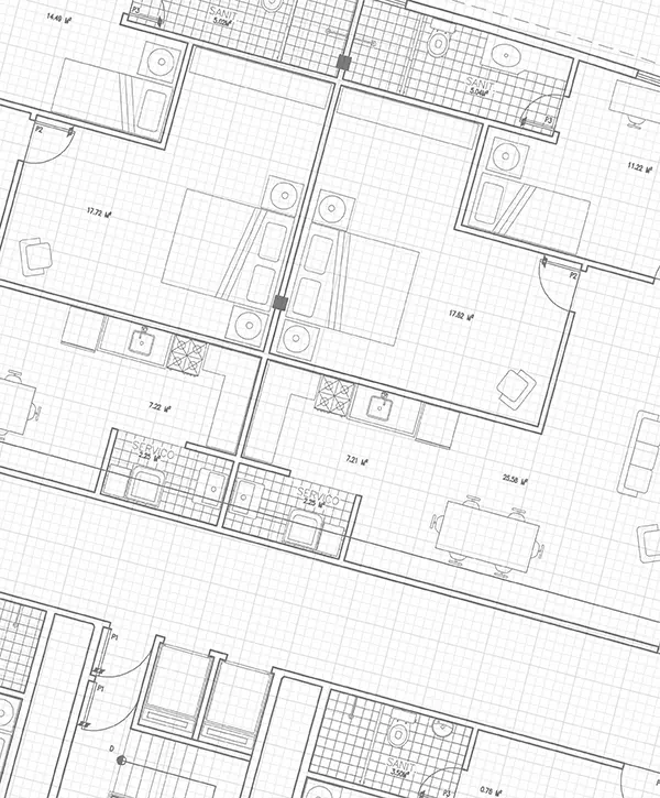 Clean Architecture La Vista Floor Plans Blueprint Style Grid White Background